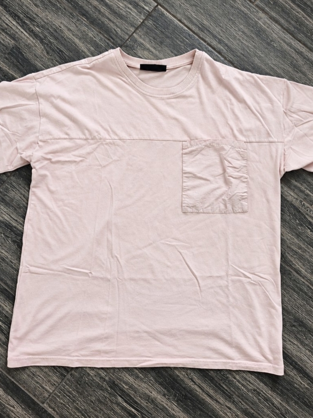 No Boundaries Men’s Large Pink Oversized Pocket T-Shirt Boxy Streetwear Tee